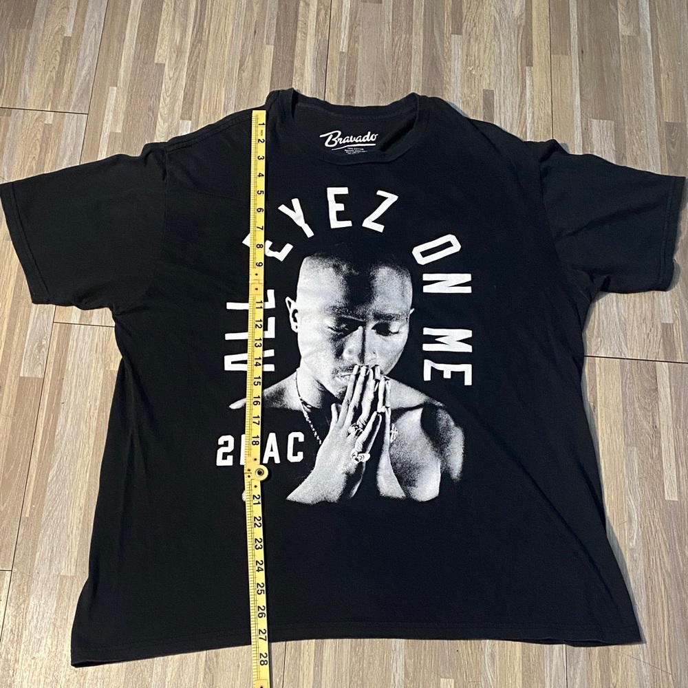 Tupac rap music Bravado Black 'All Eyez On Me' Graphic Tee - Picture 3 of 5